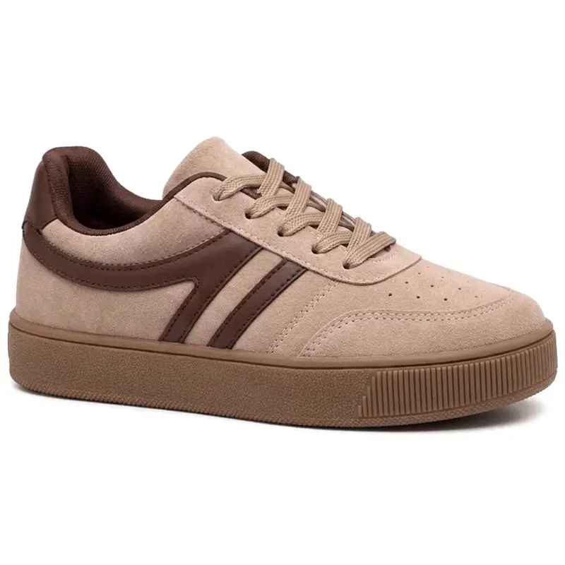 Tênis Feminino Casual Camurça Listra Dupla GiGiL